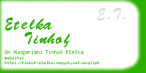 etelka tinhof business card